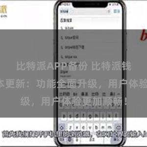 比特派APP备份 比特派钱包最新版本更新：功能全面升级，用户体验更加顺畅！