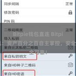 Bitpie钱包直连 Bitpie钱包：资产百分之百自主掌控，安全可靠！