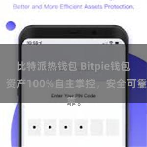 比特派热钱包 Bitpie钱包：资产100%自主掌控，安全可靠。