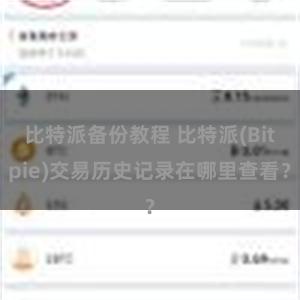 比特派备份教程 比特派(Bitpie)交易历史记录在哪里查看？